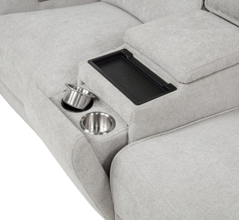 Tasca 2-piece Chenille Power Reclining Sofa Set Dove Grey