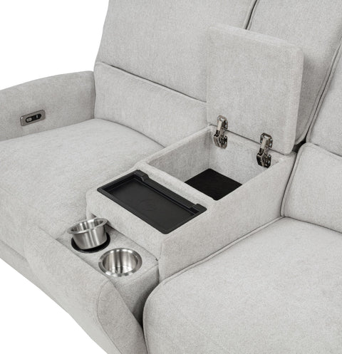 Tasca 2-piece Chenille Power Reclining Sofa Set Dove Grey