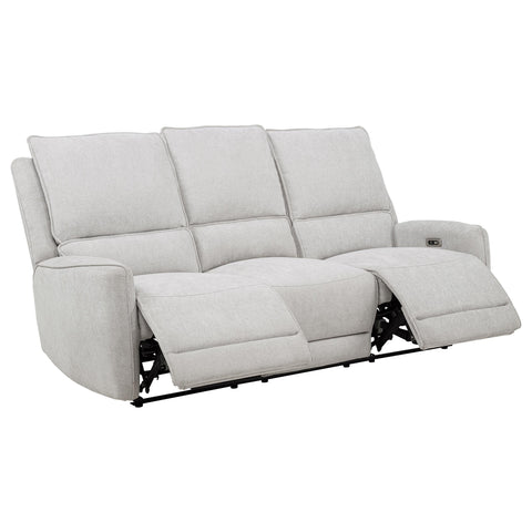 Tasca 3-piece Chenille Power Reclining Sofa Set Dove Grey
