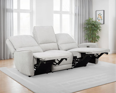 Tasca Chenille Upholstered Power Reclining Sofa Dove Grey