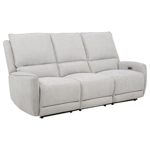 Tasca Chenille Upholstered Power Reclining Sofa Dove Grey