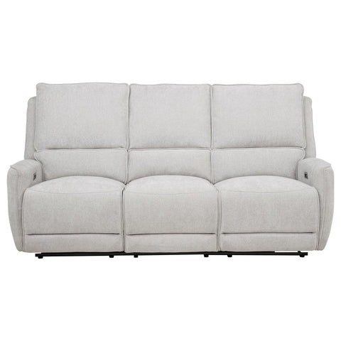 Tasca Chenille Upholstered Power Reclining Sofa Dove Grey