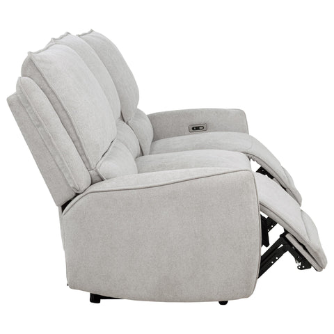 Tasca Chenille Upholstered Power Reclining Sofa Dove Grey