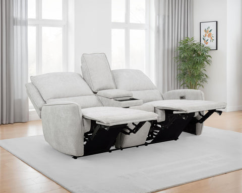 Tasca Chenille Upholstered Power Reclining Loveseat Dove Grey