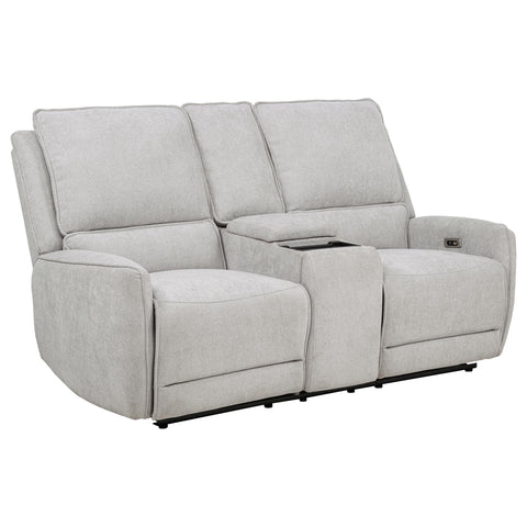 Tasca Chenille Upholstered Power Reclining Loveseat Dove Grey