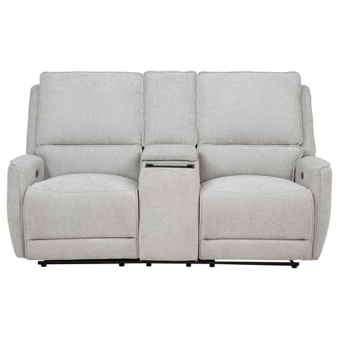 Tasca Chenille Upholstered Power Reclining Loveseat Dove Grey