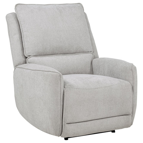Tasca Chenille Upholstered Power Recliner Dove Grey