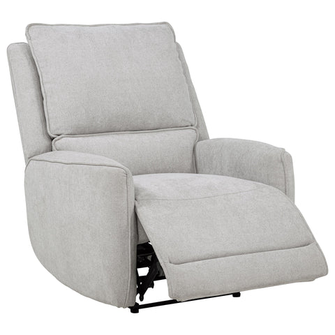 Tasca Chenille Upholstered Power Recliner Dove Grey