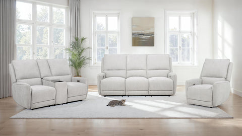 Tasca Chenille Upholstered Power Recliner Dove Grey