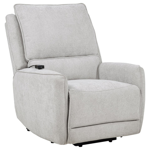 Tasca Chenille Upholstered Dual Power Lift Recliner Dove Grey