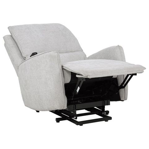 Tasca Chenille Upholstered Dual Power Lift Recliner Dove Grey