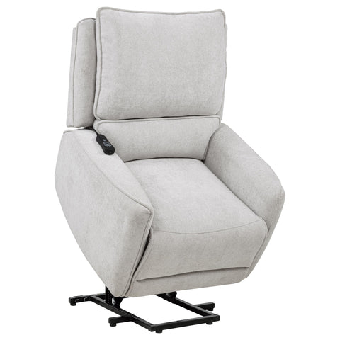 Tasca Chenille Upholstered Dual Power Lift Recliner Dove Grey