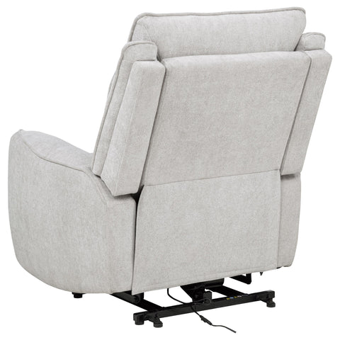 Tasca Chenille Upholstered Dual Power Lift Recliner Dove Grey