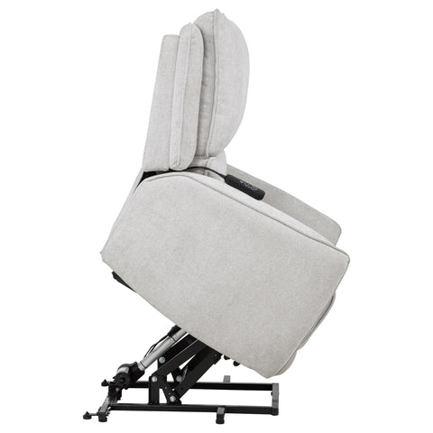 Tasca Chenille Upholstered Dual Power Lift Recliner Dove Grey