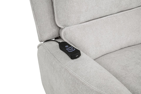 Tasca Chenille Upholstered Dual Power Lift Recliner Dove Grey