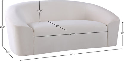 Desiree Cream Velvet Loveseat L