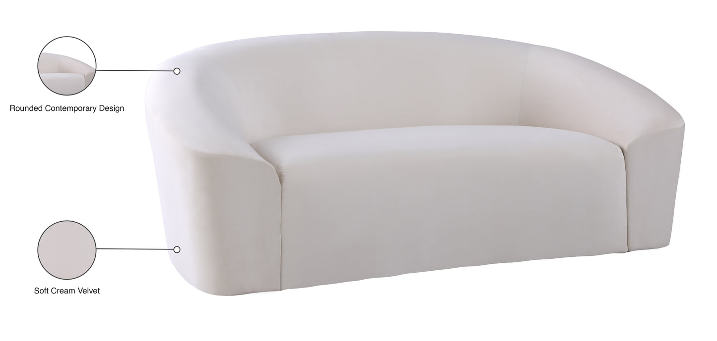 desiree cream velvet loveseat l