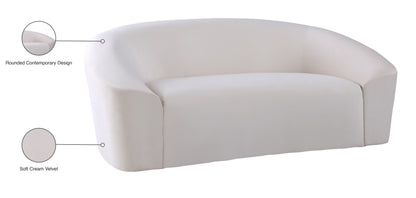 Desiree Cream Velvet Loveseat L