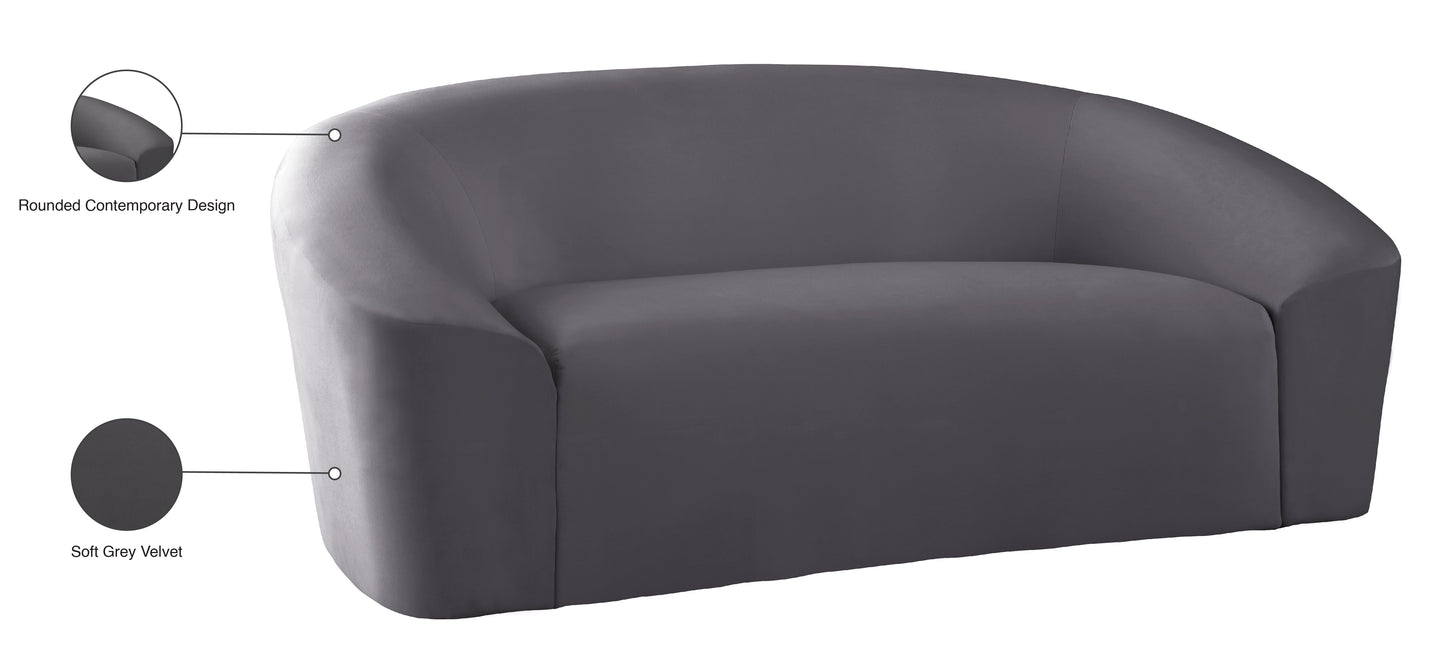 desiree grey velvet loveseat l