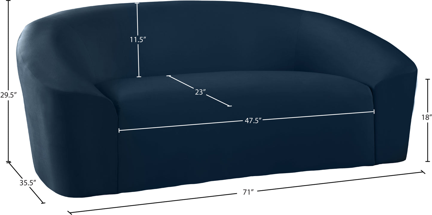 desiree navy velvet loveseat l