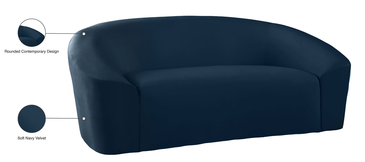 desiree navy velvet loveseat l