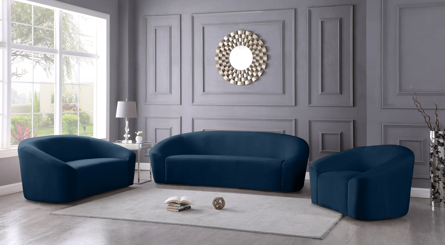 desiree navy velvet loveseat l