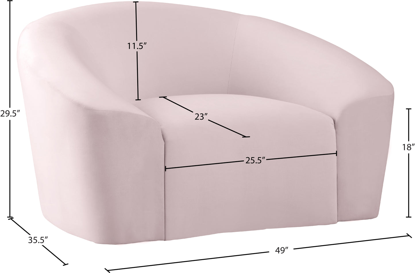 desiree pink velvet chair c