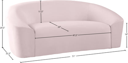 Desiree Pink Velvet Loveseat L