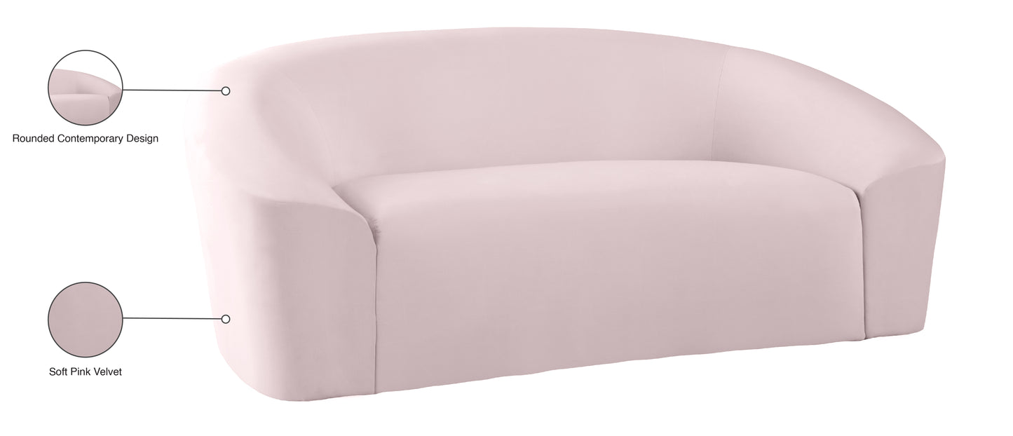 desiree pink velvet loveseat l