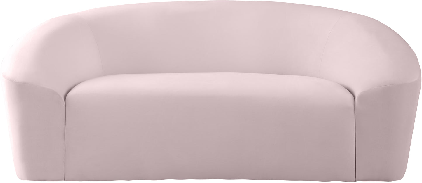 desiree pink velvet loveseat l