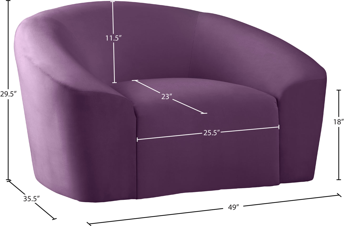 desiree purple velvet chair c