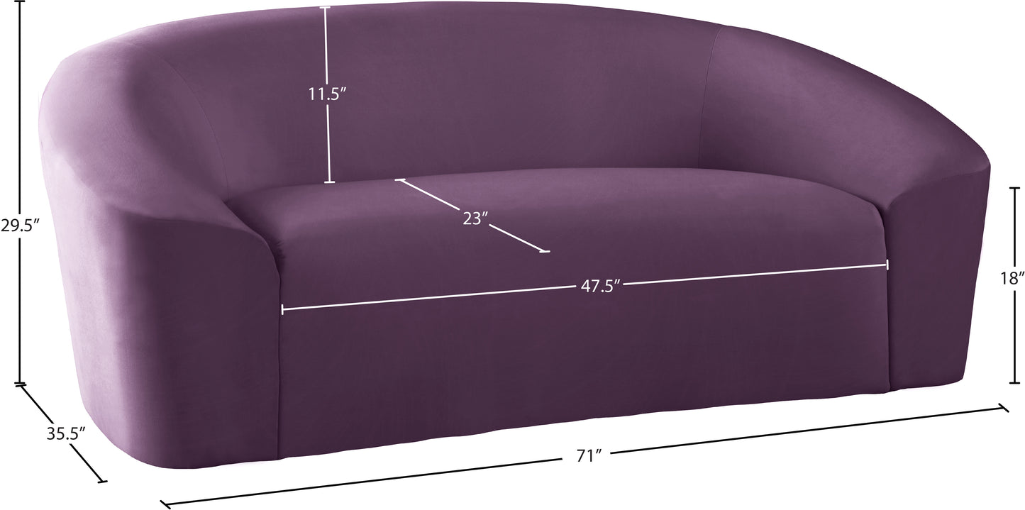 desiree purple velvet loveseat l