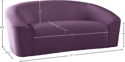 Desiree Purple Velvet Loveseat L