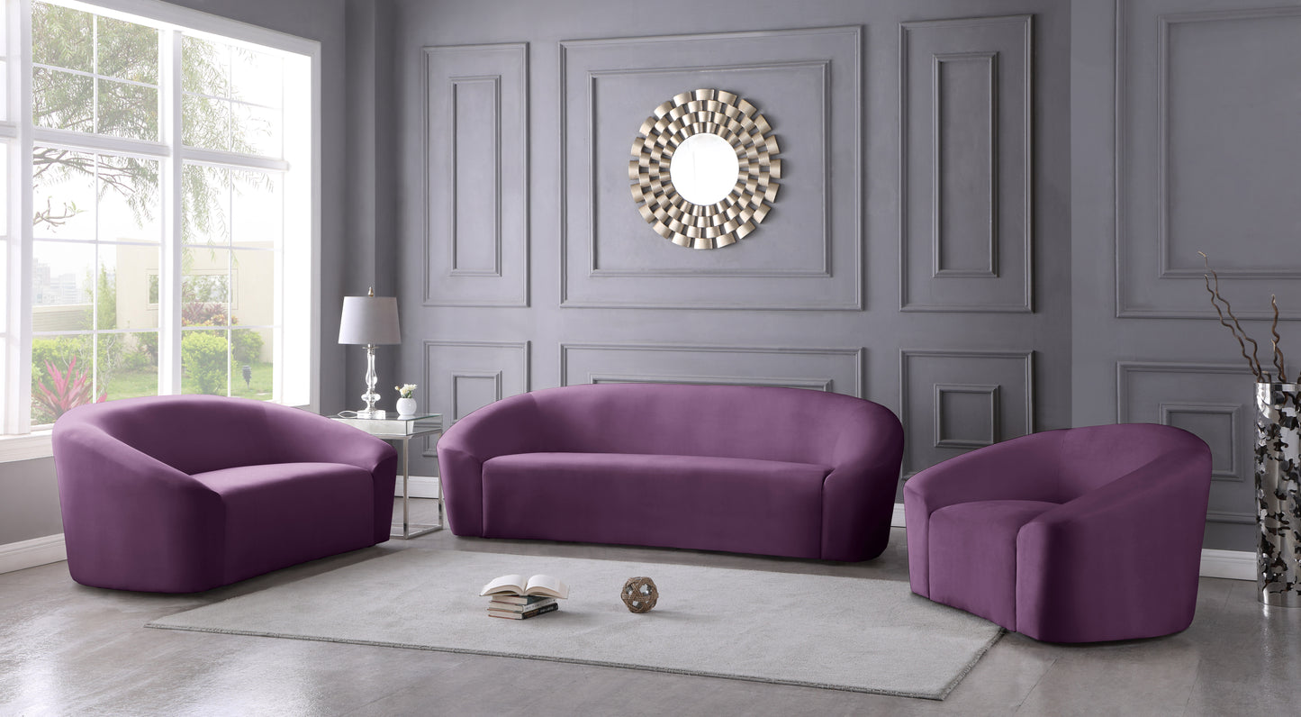 desiree purple velvet loveseat l