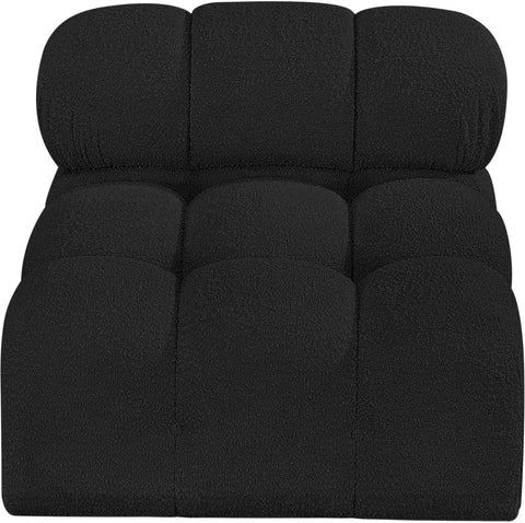 Niya Black Boucle Fabric Armless Armless