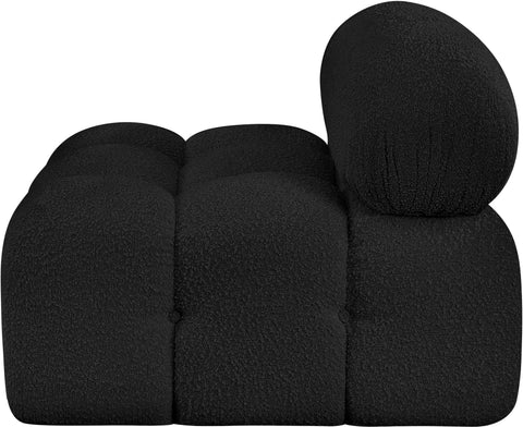 Niya Black Boucle Fabric Armless Armless