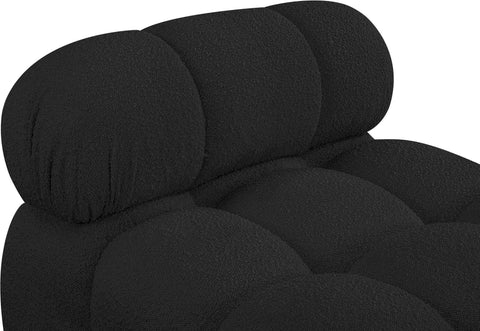 Niya Black Boucle Fabric Armless Armless