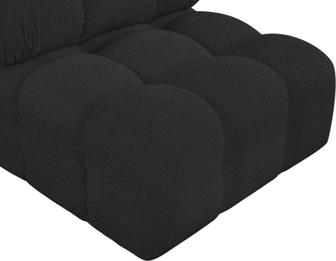 Niya Black Boucle Fabric Armless Armless