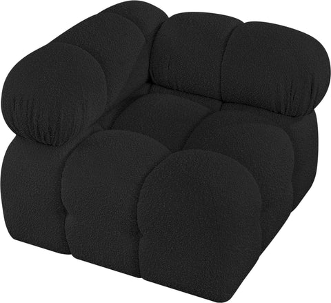 Niya Black Boucle Fabric Corner Corner