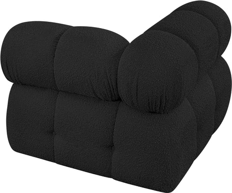 Niya Black Boucle Fabric Corner Corner