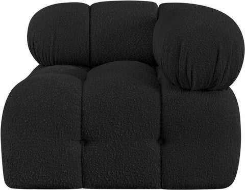Niya Black Boucle Fabric Corner Corner