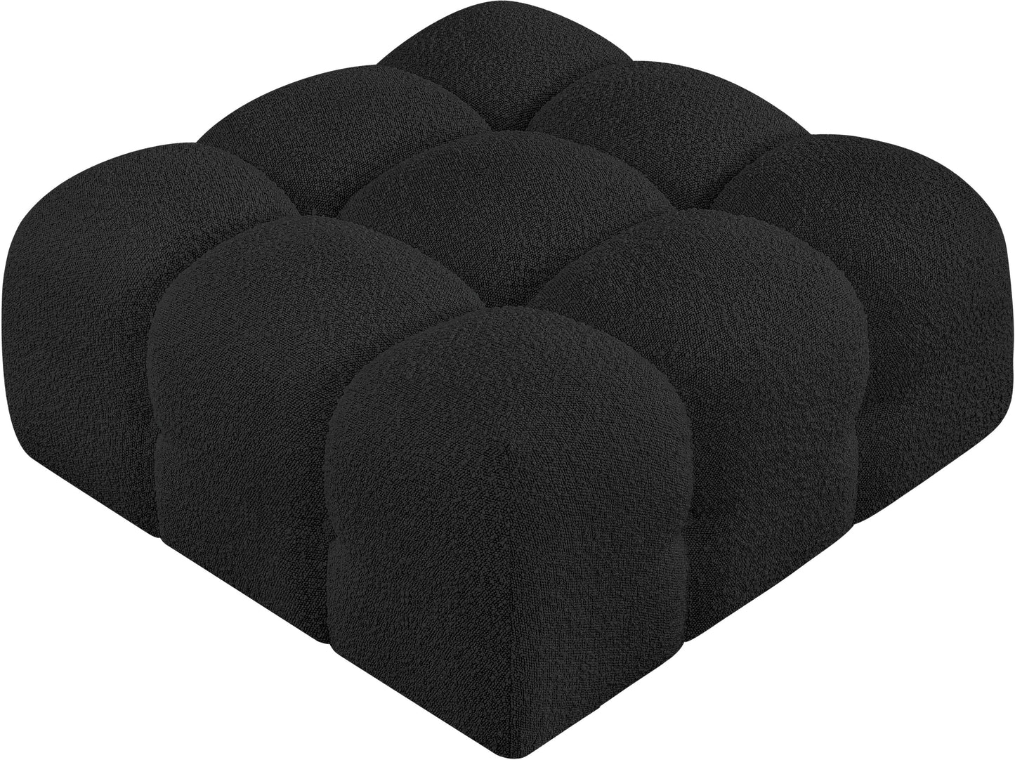niya black boucle fabric ottoman ott