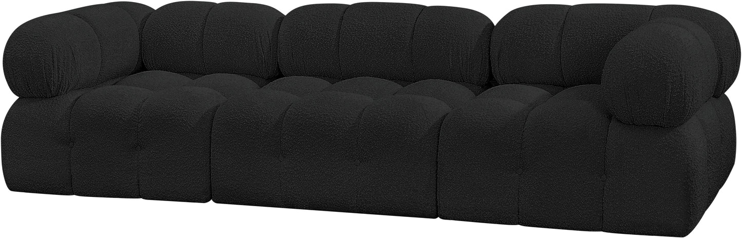 niya black boucle fabric modular sofa s102a