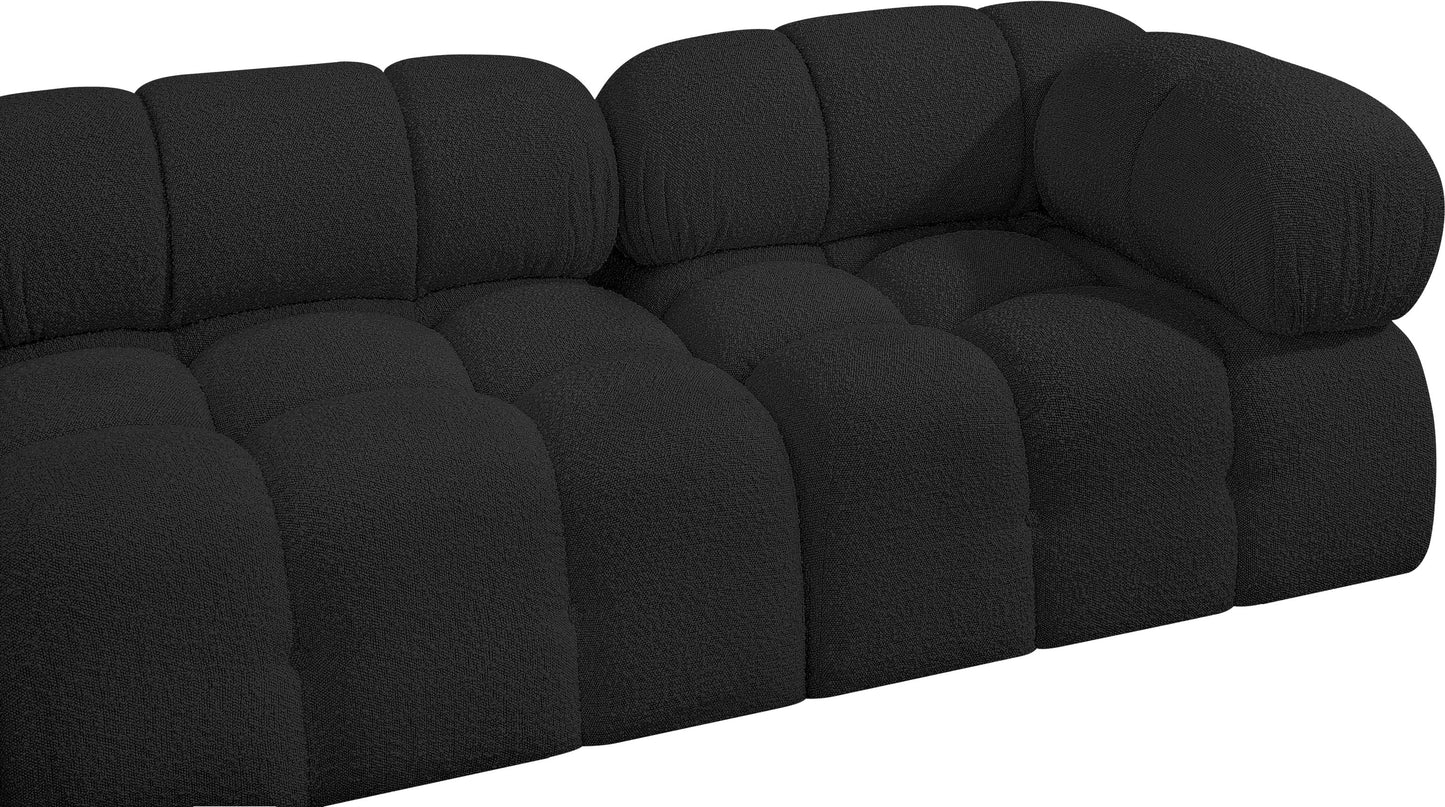 niya black boucle fabric modular sofa s102a