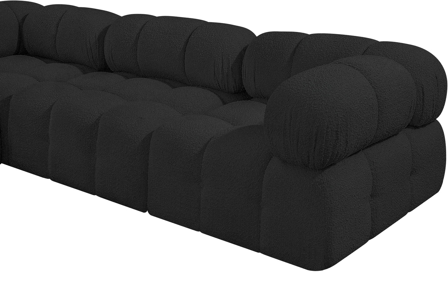 niya black boucle fabric modular sofa s102a