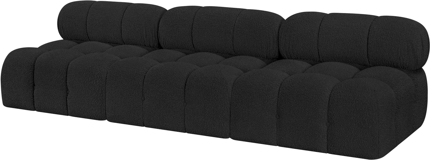 niya black boucle fabric modular sofa s102b