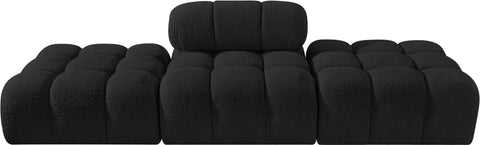 Darcy 102" Black Boucle Fabric Upholstered Sofa, 3-Piece (Style 2)