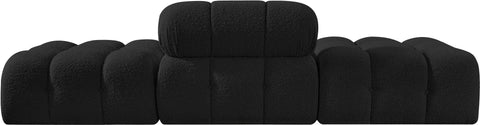 Darcy 102" Black Boucle Fabric Upholstered Sofa, 3-Piece (Style 2)