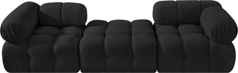 Darcy 102" Black Boucle Fabric Upholstered Sofa, 3-Piece (Style 3)
