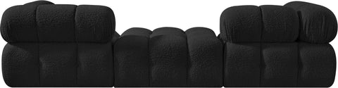 Darcy 102" Black Boucle Fabric Upholstered Sofa, 3-Piece (Style 3)